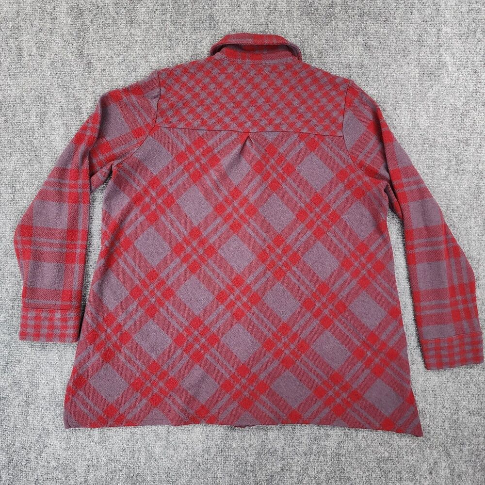Soft Surroundings Sweater Womens Large Plaid Paramour Tunic Stretch Button Knit - Picture 3 of 15